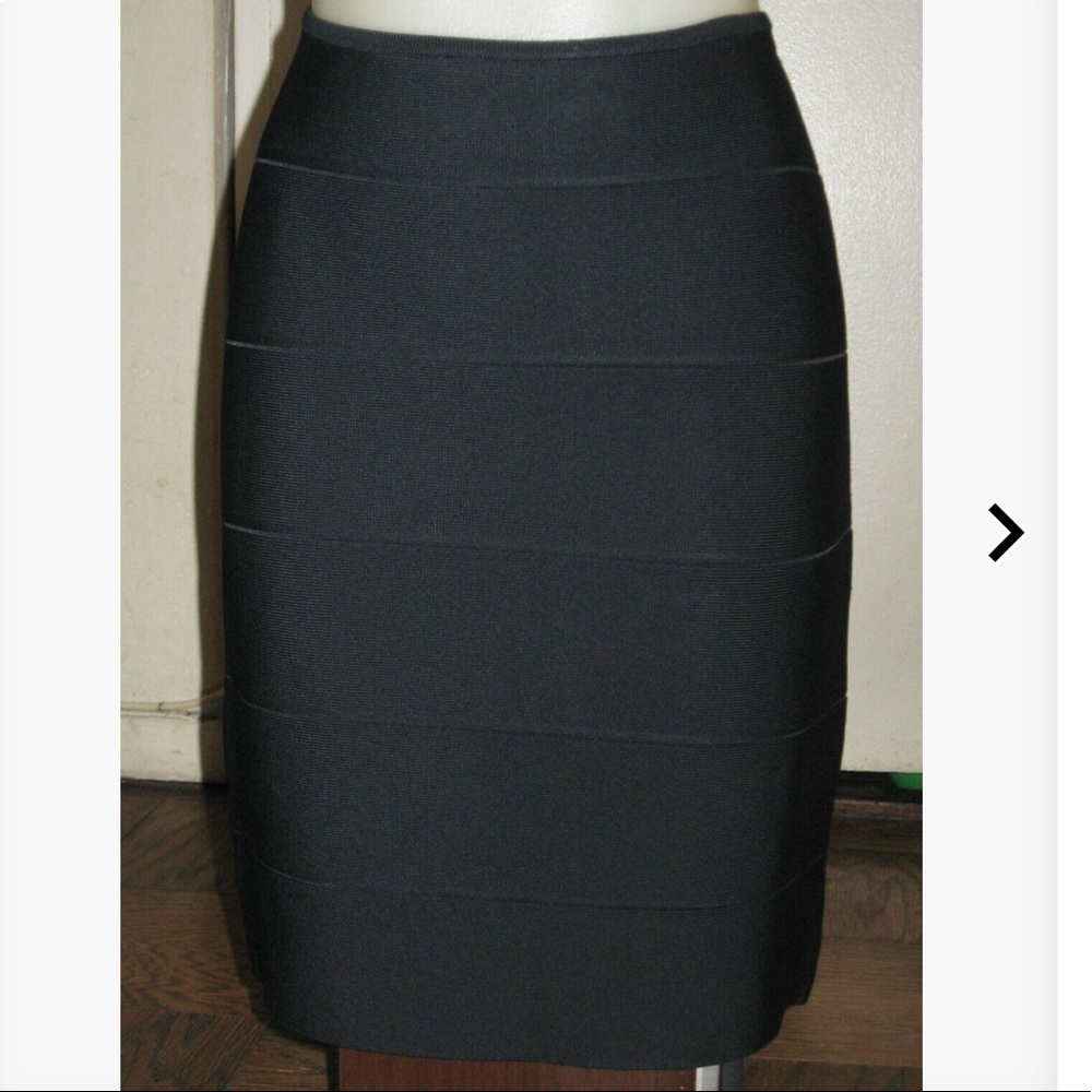 Herve Leger black bandage bodycon skirt